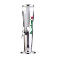 Bière en plastique boisson avec robinet pour équipement de bar à bière Logo personnalisé KTV Party 1.5/3L Distributeur de tour de bière avec tube à glace