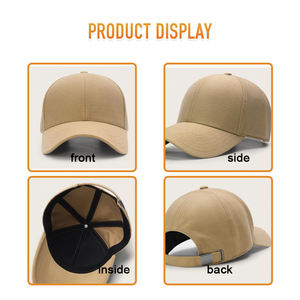 Casquette de baseball Heycap vierge personnalisable 6 panneaux, style sport hip-hop, pour hommes, en rayonne brossée de qualité supérieure - Product Image 3