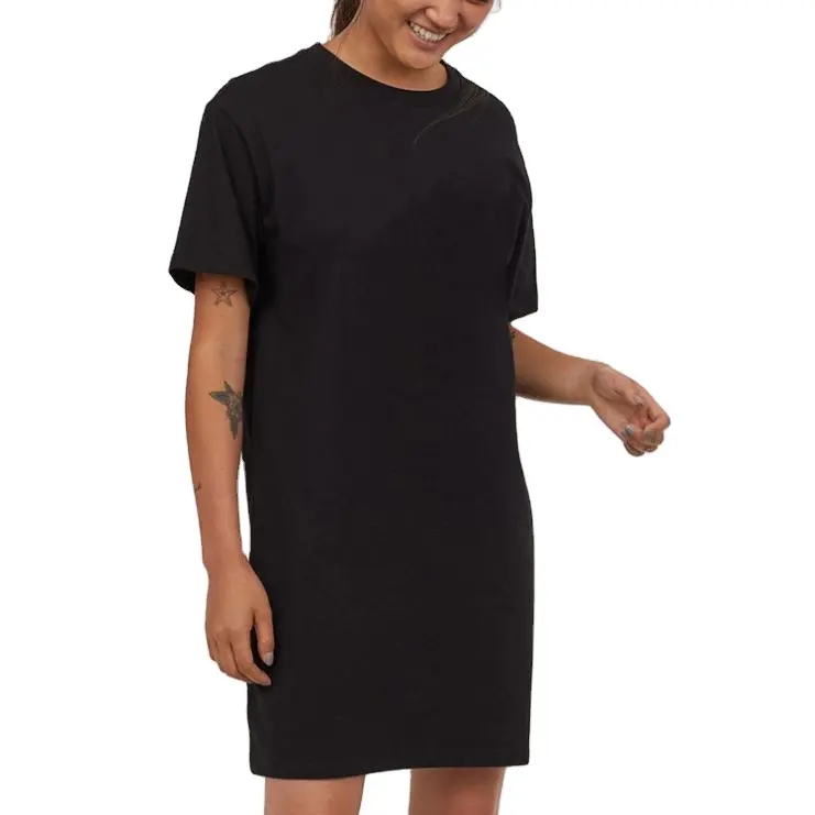 Custom Oversized Design Women Tshirt Dress 100% Cotton Blank Vintage TShirts Dress
