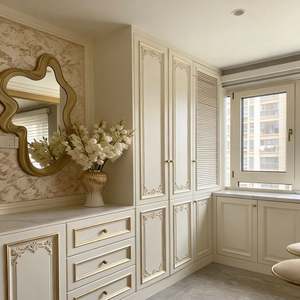 Système de placard de chambre à coucher autoportant blanc Balom, grande capacité, écologique, durable, moderne, meubles de placard intégrés - Product Image 2