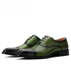 Zapatos Formales de Hombre para Negocios, de Cuero Genuino, para Bodas y Fiestas, con Punta en Pico y Cordones, Estilo Oxford, Gran Venta 2025 - Product Image 3