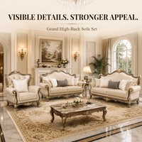 Collection de canapés américains à dossier haut 1, 2 et 3 places pour salon formel, villa, mobilier de projet en gros
