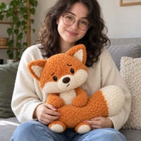 Fabricant OEM ODM de jouets en peluche personnalisés : Peluche renard orange avec queue touffue et visage brodé, marque privée, approvisionnement en gros
