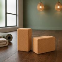 Bloc de yoga en liège naturel haute densité avec logo personnalisé, 3*6*9 pouces, écologique, pour fitness, pilates, entraînement, blocs en liège en gros