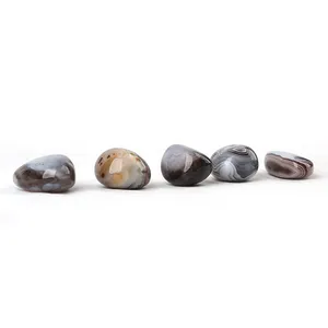 HY gray agate Tumble Stone Natural Crystal Reiki Healing Polished Pebble Stone