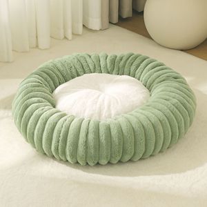 Winter Warmes Umweltfreundliches Waschbares Gestreiftes Luxus-Katzennest Hundebett Donut-Haustierbett PP-Material Hundekissen Großhandel Haustierzubehör - Product Image 3