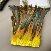 Plumes de coq colorées teintées de 25-30 cm pour la décoration de costumes de carnaval, de robes de danse et d'accessoires vestimentaires