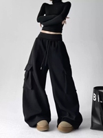 Pantalons de survêtement de style vintage pour femmes Pantalons cargo amples et amincissants Pantalons longs Nouveau style d'hiver 2025