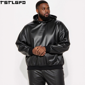 Oem Odm Waxed <b>Fleece</b> Hoodie Coated Heavyweight Water Resistant Streetwear Boxy Fit <b>Black</b> Sweatshirt Wholesale Bulk - Product Image 2