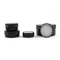Pot cosmétique en aluminium coloré 30g 60g 50g 80g 100g 250g, boîte en aluminium noir pour savons et bougies