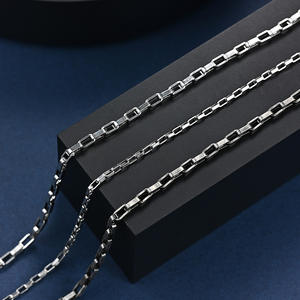 <b>Titanium</b> Steel Box <b>Chain</b> Necklace Long Simple Geometric Design For Men - Product Image 2