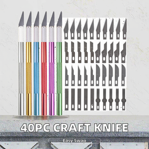 Personalizzabile di alta qualità lama OEM in alluminio fai da te <span class=keywords><strong>coltelli</strong></span> da taglio <span class=keywords><strong>per</strong></span> la carta da penna Hobby arte <span class=keywords><strong>scolpire</strong></span> intaglio - Product Image 6