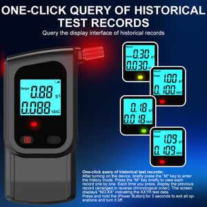 Phổ biến Htm mô hình 1106 chuyên nghiệp xách tay hơi thở rượu Detector LCD hiển thị 0.05% Bac Độ chính xác hơi thở dựa trên thổi - Product Image 3