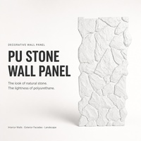 Panneau mural en pierre artificielle PU écologique, imperméable et ignifuge pour la décoration intérieure et les projets de bâtiments commerciaux (vente en gros)
