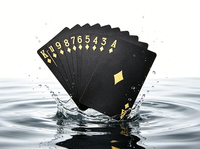 Cartes à Jouer de Luxe Noires et Dorées en PVC – Écologiques, Imperméables, Durables, avec Dorure à Chaud Personnalisable – Jeu de Poker pour Fêtes et Promotions