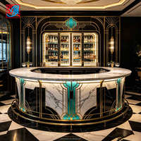 Comptoir de bar Yabo, armoire à vin, vitrine de bar LED avec éclairage changeant de couleur RGB