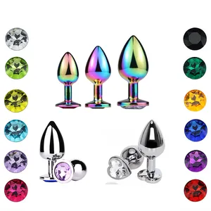 Stainless Steel Butts Plug Anal Beads Diamond Silver Jewelry Vagina Stimulator Anal Plug Women