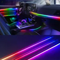 Kit d'éclairage ambiant pour l'intérieur de la voiture avec bande lumineuse en fibre optique LED, commande par application Misunauto, contrôleur BT, 12V DC