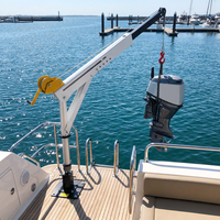 Grue à flèche en aluminium de 400 kg, petit gréement pour bateau, mise à l'eau de kayak, levage de yacht, espace étroit et traitement des eaux usées