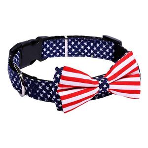 <span class=keywords><strong>Collar</strong></span> de perro ajustable con pajarita desmontable de estilo estampado de bandera nacional con logotipo personalizado para cachorros pequeños - Product Image 4
