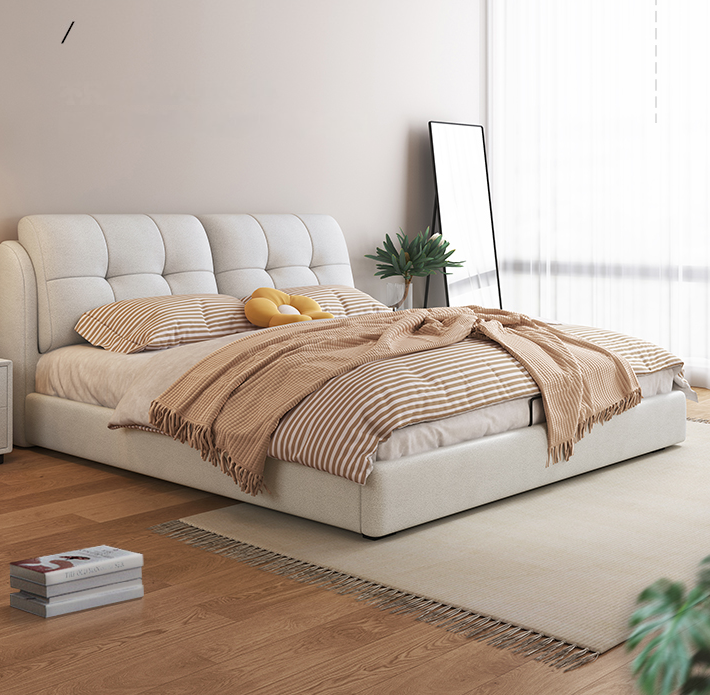 Leather Bed Modern Simple Apartment Luxury