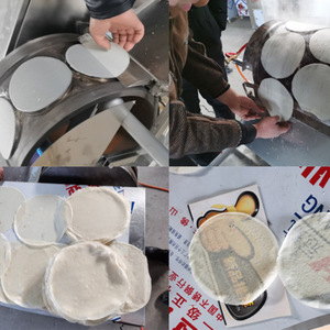 Semi-Automatic Middle Cooked <b>Chapati</b> Dough Sheeter Core Motor Lumpia Wrapper <b>Maker</b> 304 Stainless Steel 20 PCS/Min - Product Image 4