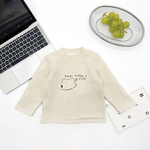 Camiseta de Manga Larga <span class=keywords><strong>para</strong></span> Bebé/Niño Pequeño, con Forro Doble, Diseño de Oso con Parche, Colección Otoño-Invierno, Venta al por Mayor, Boutique, Personalizada - Product Image 5