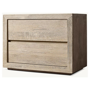 Mesa de Noche Cerrada de Roble Reciclado DRIFTED rh FURNITURE, Mueble de Dormitorio Moderno y de Lujo con Cajón - Product Image 4