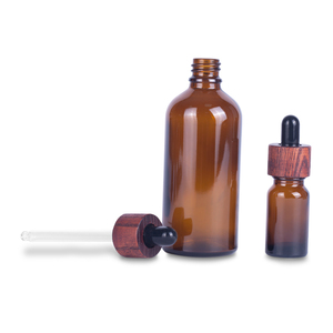 Bottiglia in Vetro per Olio Essenziale di Ambra Best-Seller, Bottiglia in Vetro per Liquidi Essenziali, Bottiglia Personalizzata per Olio da Barba con Coperchio in Bambù e Legno - Product Image 3