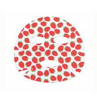 Masque facial imprimé fraise personnalisé sous marque privée, masque en tissu hydratant et éclaircissant à motif de fruits, soins de la peau OEM ODM