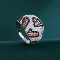 Grandes bagues de fiançailles élégantes en peau de serpent léopard avec zircon cubique multicolore pour femmes, bijoux de fête de mariée chics