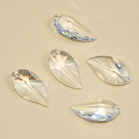 Pendentif en verre soufflé en forme de feuille de pêche transparente exquis, perles de verre amusantes, collier de boucles d'oreilles, fabrication de bijoux uniques de la marque SJ