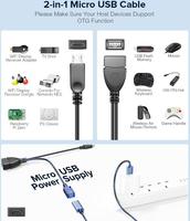 20cm CABLETOLINK 2-en-1 Micro USB (câble OTG avec alimentation) Adaptateur de remplacement pour Fire Stick 4K/appareils hôtes/Playstation