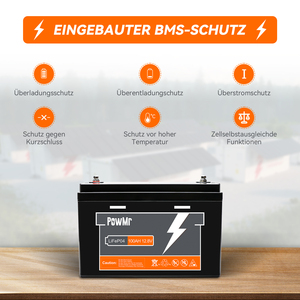 Batterie de stockage d'énergie PowMr en stock 30AH 50AH 100AH 12V 384Wh 640Wh 1280Wh Batterie lithium-ion portable POW-30/50/100AH-12.8V - Product Image 5