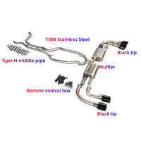 Knalpot Racing Stainless Catback untuk Porsche Cayenne 958.1 4.8L V8 2011-2014, Performa Valvetronic Exhaust Muffler