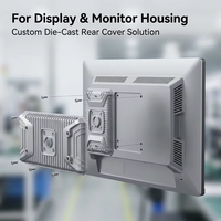 Coque arrière de moniteur en alliage d'aluminium moulé sous pression Carrey Ringer – Solution de boîtier métallique tout-en-un avec finition peinte par pulvérisation