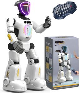 Robot jouet EPT avec enregistrement vocal, télécommande, LED interactives, détection de geste facial, musique, marche et danse pour enfants - Product Image 1