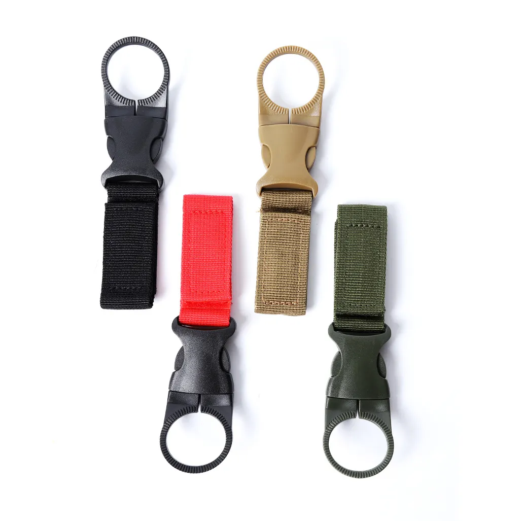 Tactical Nylon Webbing Plastic Clips Water Bottle Hook Outdoor Sports Camping Water Cup Kettle Buckle