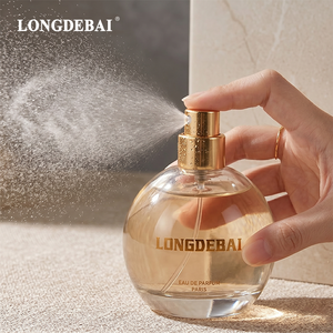 Aesthetic Custom Crimp Transparent Round <b>Perfume</b> Glass <b>Bottle</b> <b>30ml</b> 50ml 100ml Empty Clear <b>Perfume</b> <b>Bottle</b> with Round Wooden Cap - Product Image 3