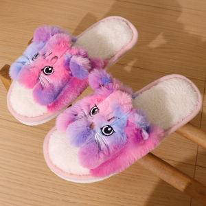 Vente en gros de nouveaux produits : Chaussons d'intérieur à semelle EVA, motif dessin animé, doublure en fausse fourrure courte, à bout ouvert, de bonne qualité - Product Image 6