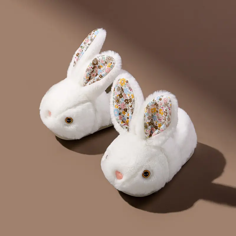 Fawn Milli children's cotton tow wholesale children's home cartoon plush slippers bag with baby plus velvet warm cotton shoes