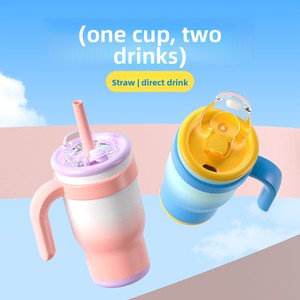 Nouvelle tasse isotherme en acier inoxydable pour enfants avec poignée, parois épaissies, pour la maison, l'école, portable, 14 oz - Product Image 2