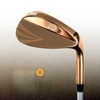 Wedge de golf plaqué or finition miroir pour droitier, 52/56/60 degrés, rainures pleines, tête en caoutchouc et acier inoxydable pour hommes/femmes