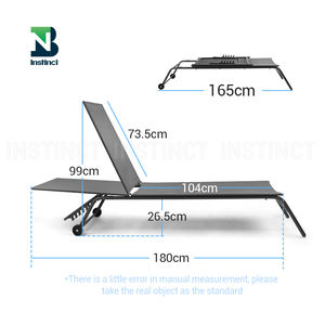 INSTNCT أزياء جديدة في الهواء الطلق سرير النهار شاطئ الأثاث Taupe التجارية sunbed الشاطئ كرسي استرخاء في الهواء الطلق سرير شمسي - Product Image 5