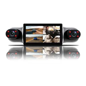 Sıcak satış araba dvr'ı 4 kanal panoramik sürüş kaydedici araba içinde çift DVR wifi gps blackbox 1080p hd dash kamera 4 kameralar