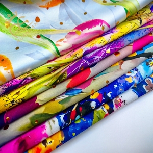 100% polyester satin vải in kỹ thuật số với lá cho may mặc của phụ nữ - Product Image 5