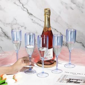 Light Blue Acrylic Champagne Flutes Shatterproof Plastic Wine <b>Glasses</b> Reusable Toasting Flutes for Outdoor Events Wholesale - Product Image 5