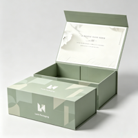 Boîte d'emballage pliable en papier avec logo personnalisé, boîte cadeau magnétique de luxe avec fermeture magnétique