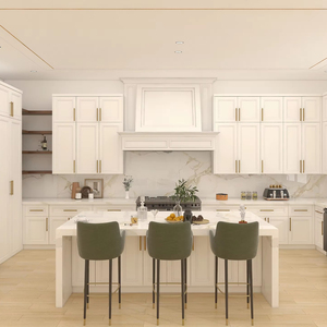 Meuble de cuisine élégant de style shaker, design modulaire simple, personnalisable, en bois massif, granit, meubles de maison, appartement - Product Image 1