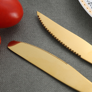 Couverts en acier inoxydable de qualité supérieure, plaqués titane or, cuillère de service, fourchette, couteau à poisson pour mariage, hôtel et banquet - Product Image 5